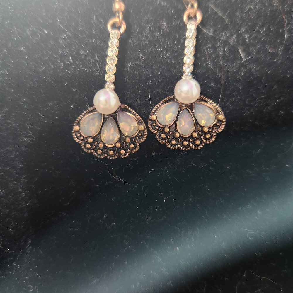 Elegant Pearl and Gold Drop Earrings